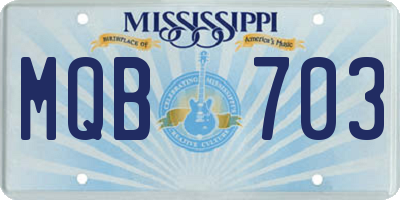 MS license plate MQB703