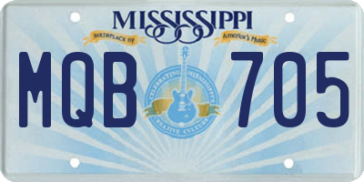 MS license plate MQB705