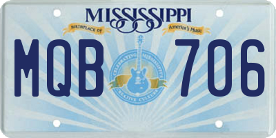 MS license plate MQB706