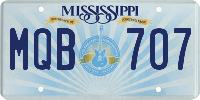 MS license plate MQB707