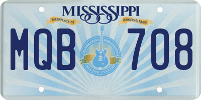 MS license plate MQB708