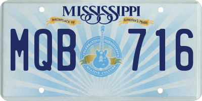 MS license plate MQB716