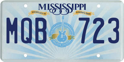 MS license plate MQB723