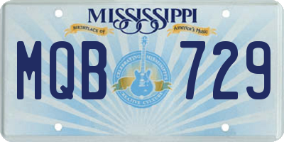 MS license plate MQB729