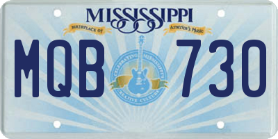 MS license plate MQB730