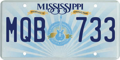 MS license plate MQB733