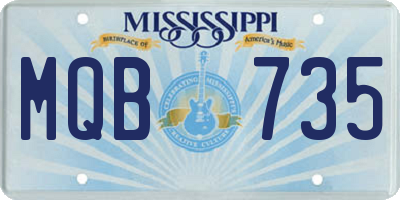 MS license plate MQB735