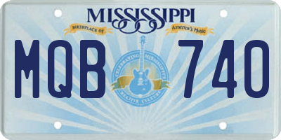 MS license plate MQB740