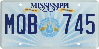 MS license plate MQB745
