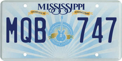 MS license plate MQB747