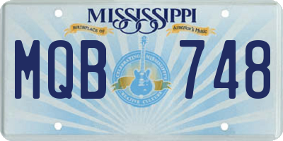 MS license plate MQB748