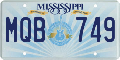 MS license plate MQB749