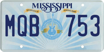 MS license plate MQB753