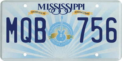 MS license plate MQB756