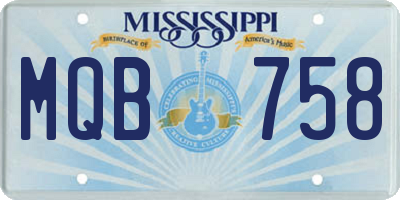 MS license plate MQB758