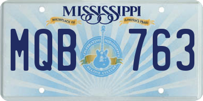 MS license plate MQB763