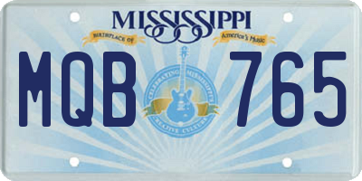MS license plate MQB765