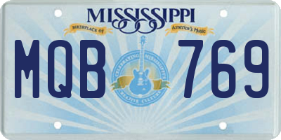 MS license plate MQB769