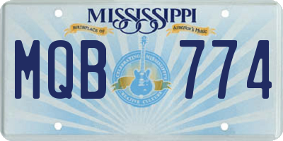 MS license plate MQB774