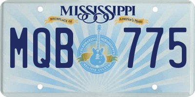 MS license plate MQB775