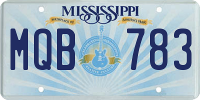 MS license plate MQB783