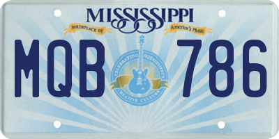 MS license plate MQB786