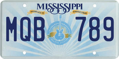 MS license plate MQB789
