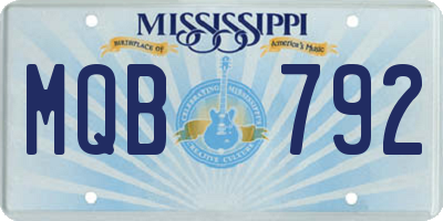MS license plate MQB792