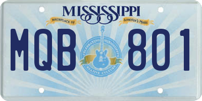 MS license plate MQB801