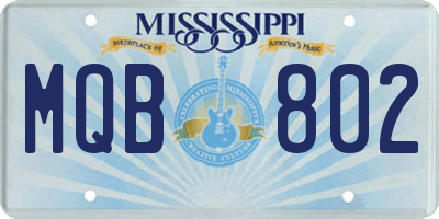 MS license plate MQB802