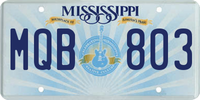 MS license plate MQB803