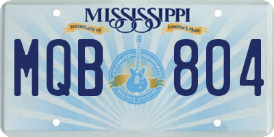 MS license plate MQB804