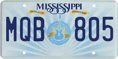 MS license plate MQB805