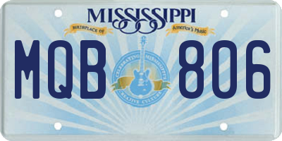 MS license plate MQB806
