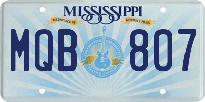 MS license plate MQB807