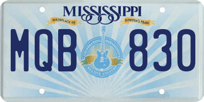 MS license plate MQB830