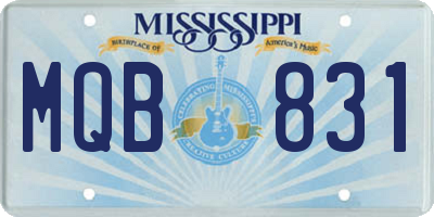 MS license plate MQB831