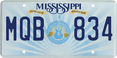 MS license plate MQB834