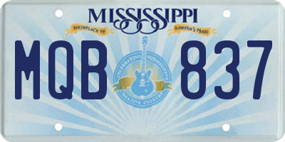 MS license plate MQB837