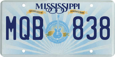 MS license plate MQB838