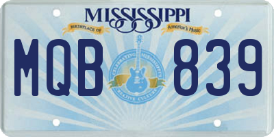 MS license plate MQB839