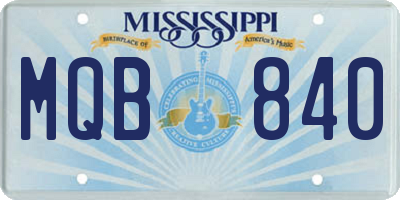MS license plate MQB840