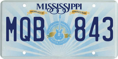 MS license plate MQB843