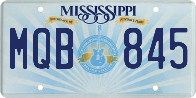 MS license plate MQB845