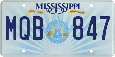 MS license plate MQB847