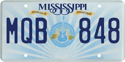 MS license plate MQB848