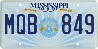 MS license plate MQB849