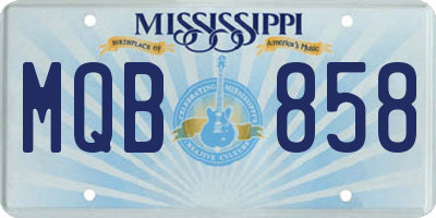 MS license plate MQB858