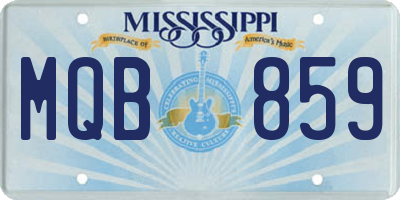 MS license plate MQB859
