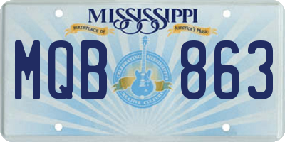 MS license plate MQB863